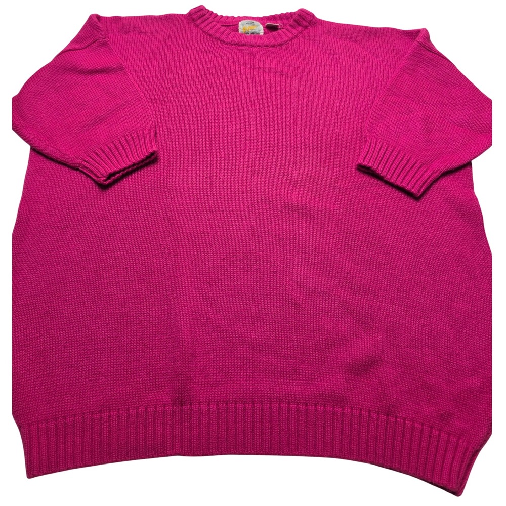 Vintage Guess London Sweater 1987 Edition Magenta Pink Crew Neck Acrylic Size 2